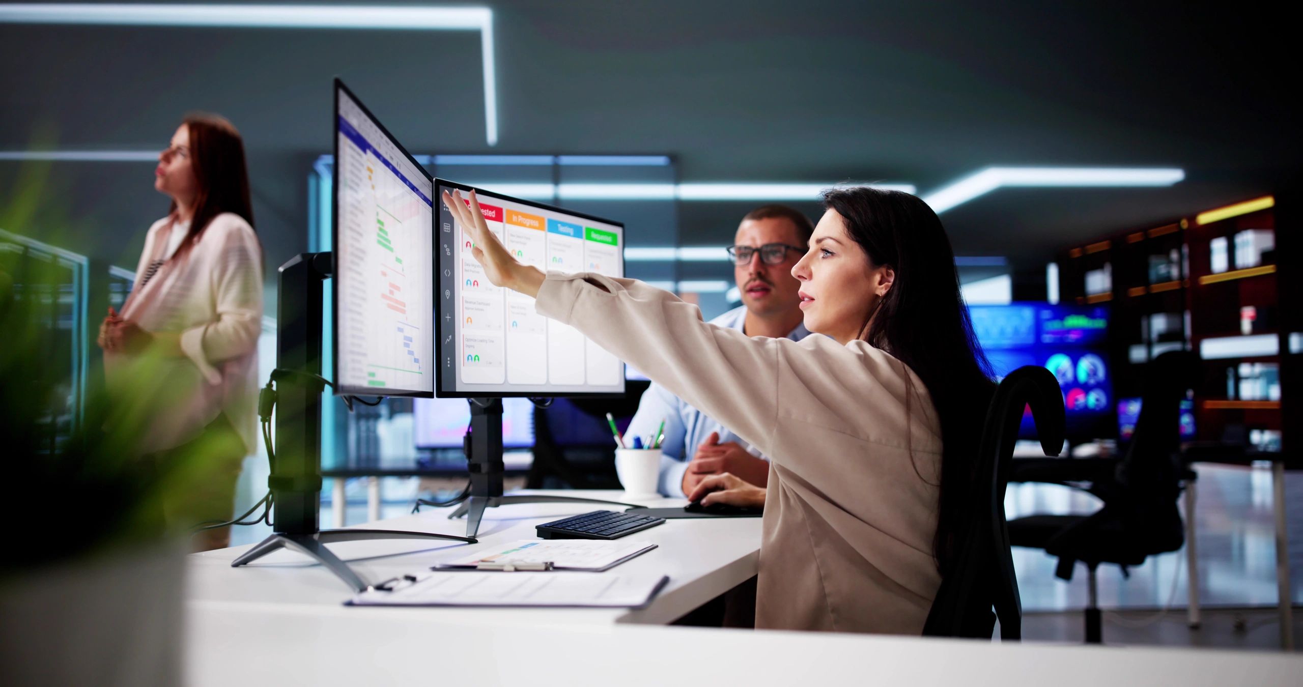 business people using HR software